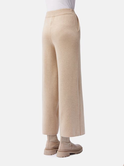 Gobi Mongolian Cashmere Organic Color Cashmere Wide-leg Pants In Beige