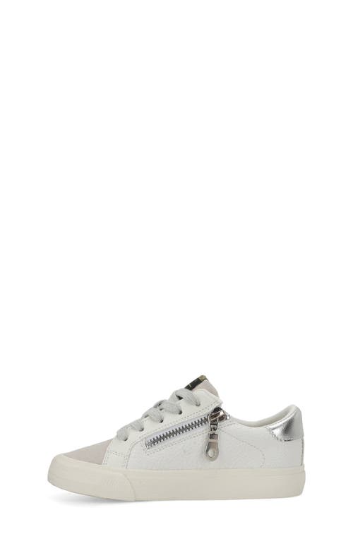 Shop Vintage Havana Kids' Vita Sneaker In White Pebbled/grey