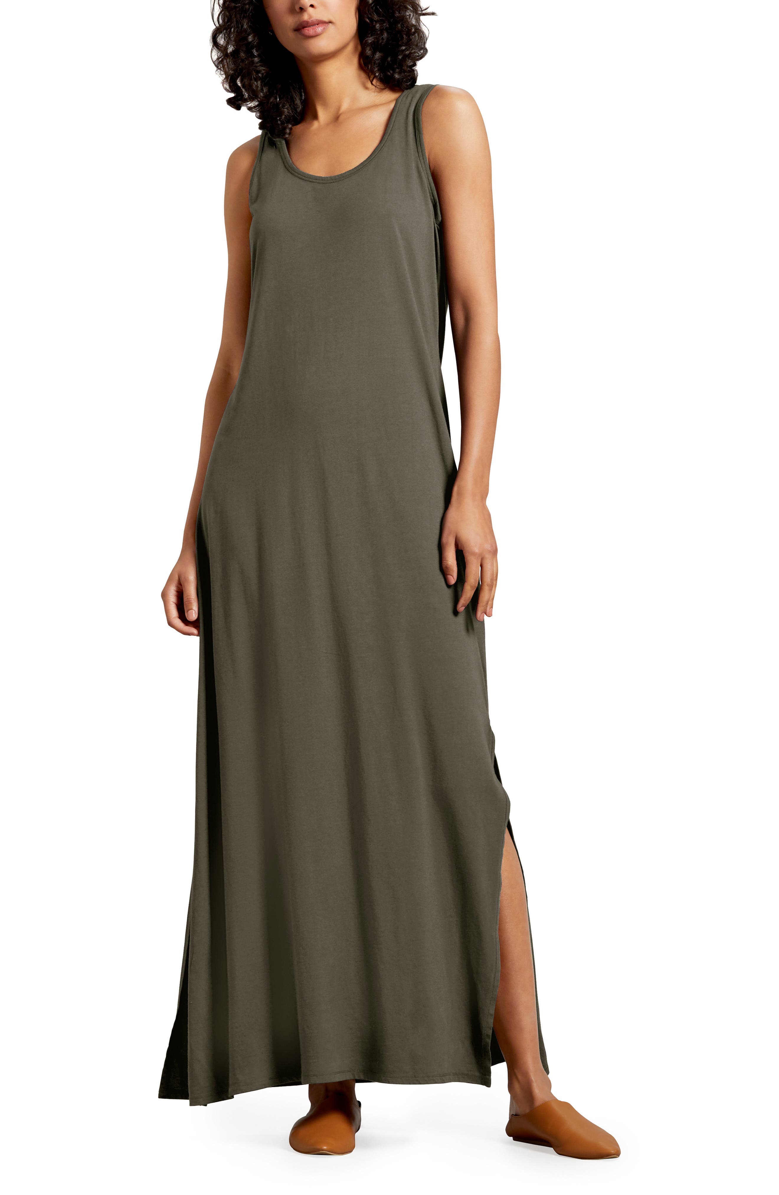 Michael Stars Isabelle Cotton & Modal Maxi Dress, Green