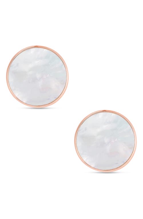 Lily Nily Kids' Mother-of-Pearl Stud Earrings in Rose Gold at Nordstrom