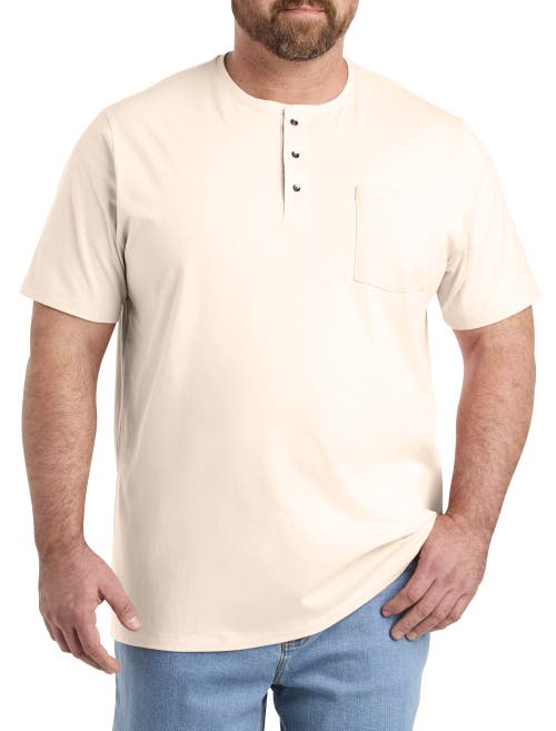 Shop Harbor Bay By Dxl Slub Henley Shirt In Sea Salt