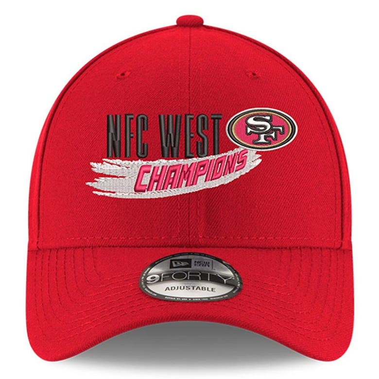 Men's San Francisco 49ers New Era Scarlet 2022 NFC West Division Champions  9FORTY Adjustable Hat