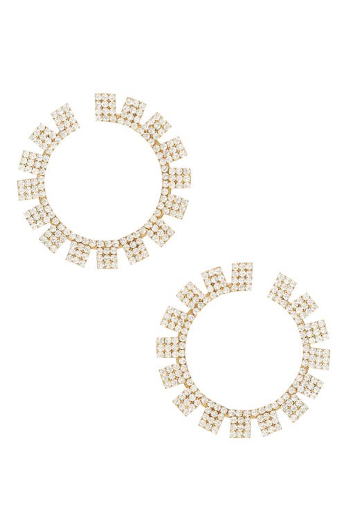 Ettika Crystal Sunbeam Hoop Earrings in Gold at Nordstrom