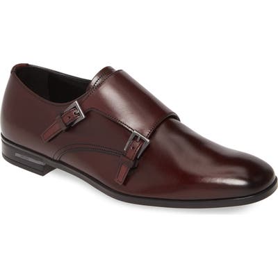 Prada Double Monk Strap Shoe, Burgundy