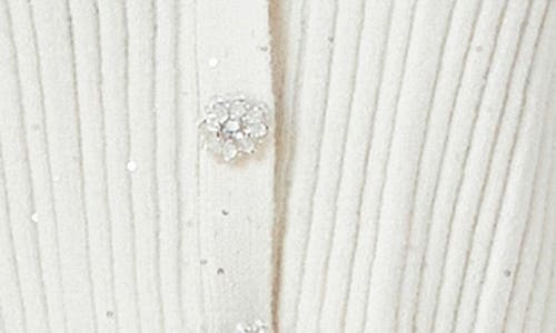 Endless Rose Sequin Embellished Crop Cardigan In White