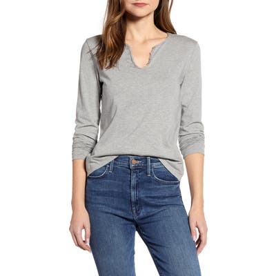 Lucky Brand Notch Neck Tee, Grey