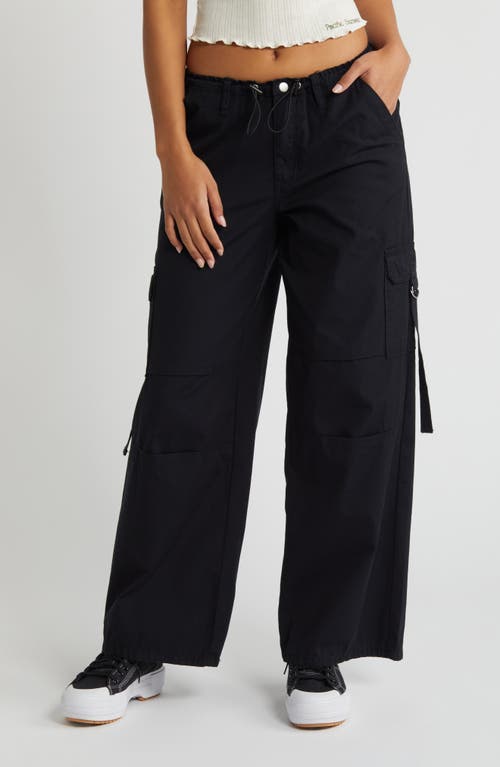 Wide Leg Cotton Cargo Pants in Anthracite