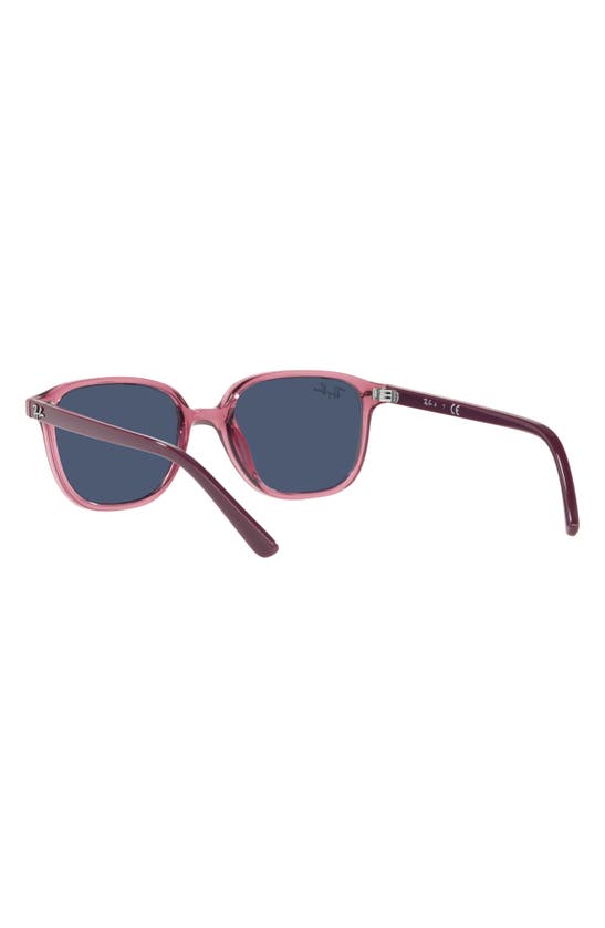 Shop Ray Ban Kids' Junior Leonard 45mm Square Sunglasses In Transparent Pink