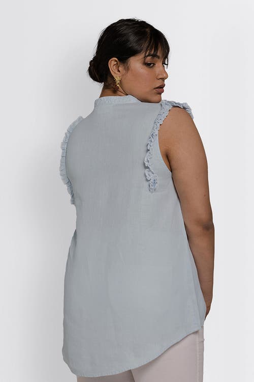Reistor Wind In My Hair V-neck Shirt In Summer Blue