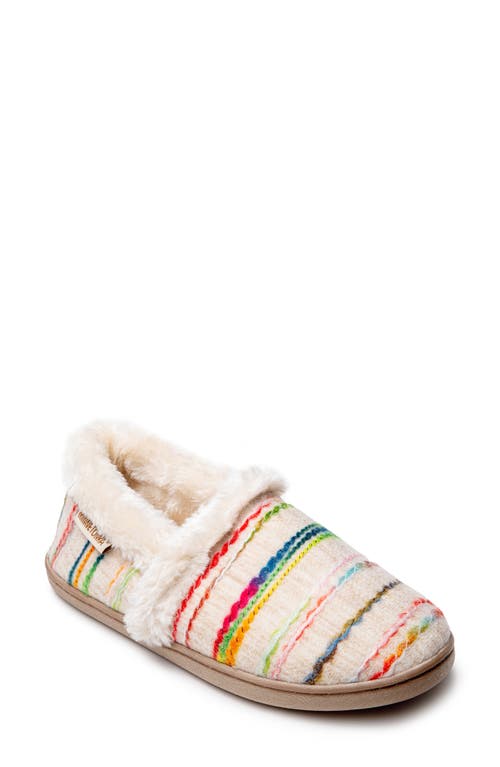 Minnetonka Dina Faux Fur Lined Slipper In Cream Multi
