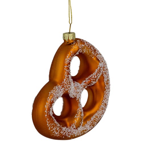 Northlight 4.5" Salted Soft Pretzel Glass Christmas Ornament In Bronze