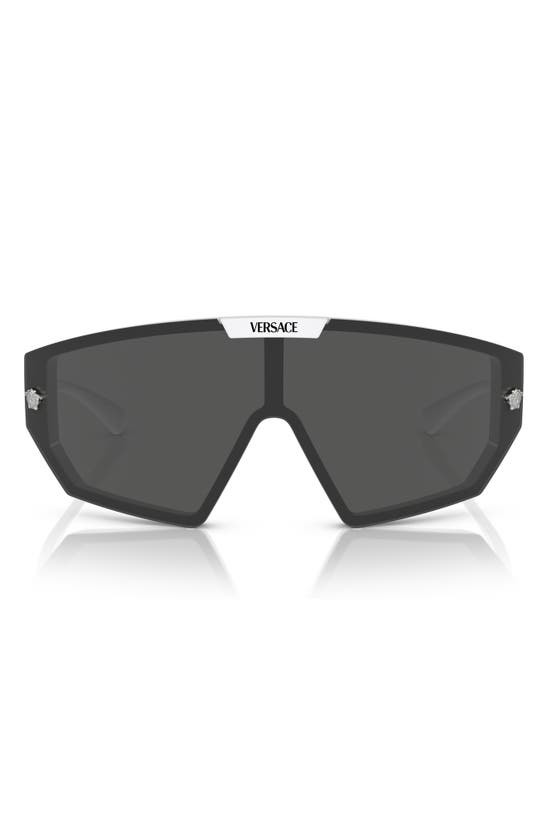 Shop Versace 47mm Irregular Mask Sunglasses In White