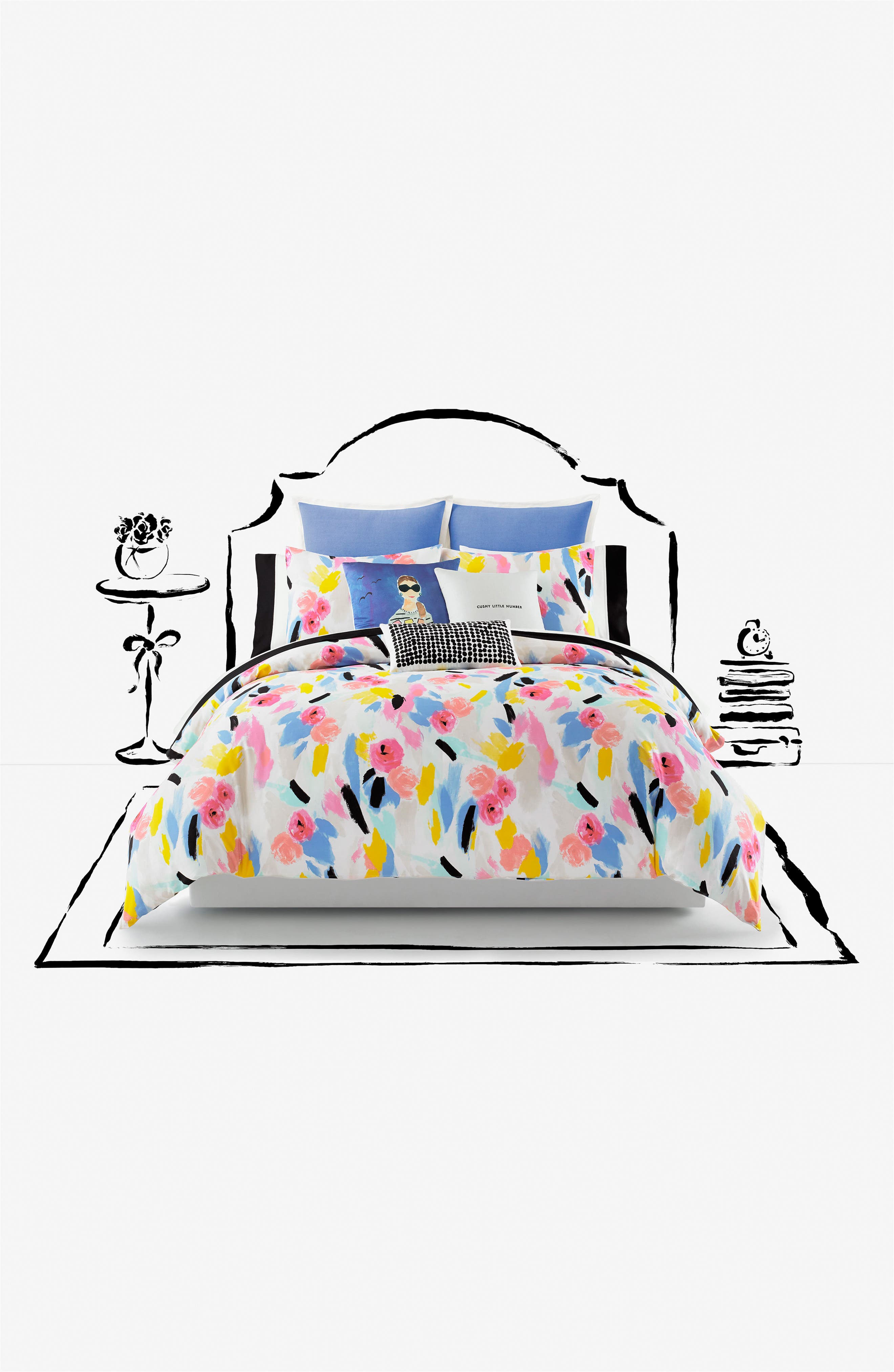 Kate Spade New York Paintball Floral Duvet Cover Sham Set