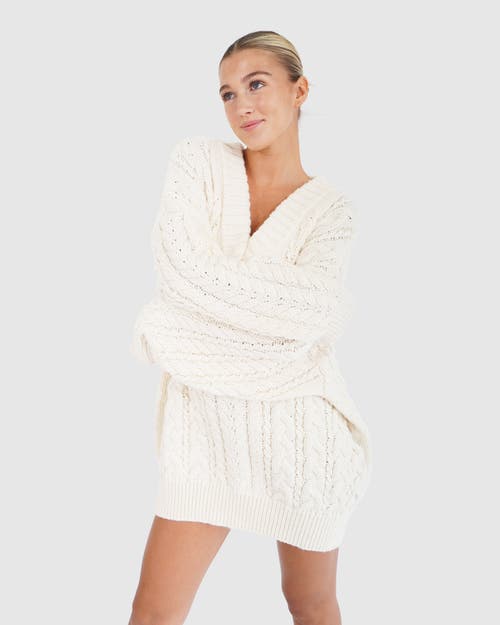 Shop Belle & Bloom Still The One Chunky Oversize Knit In Cream