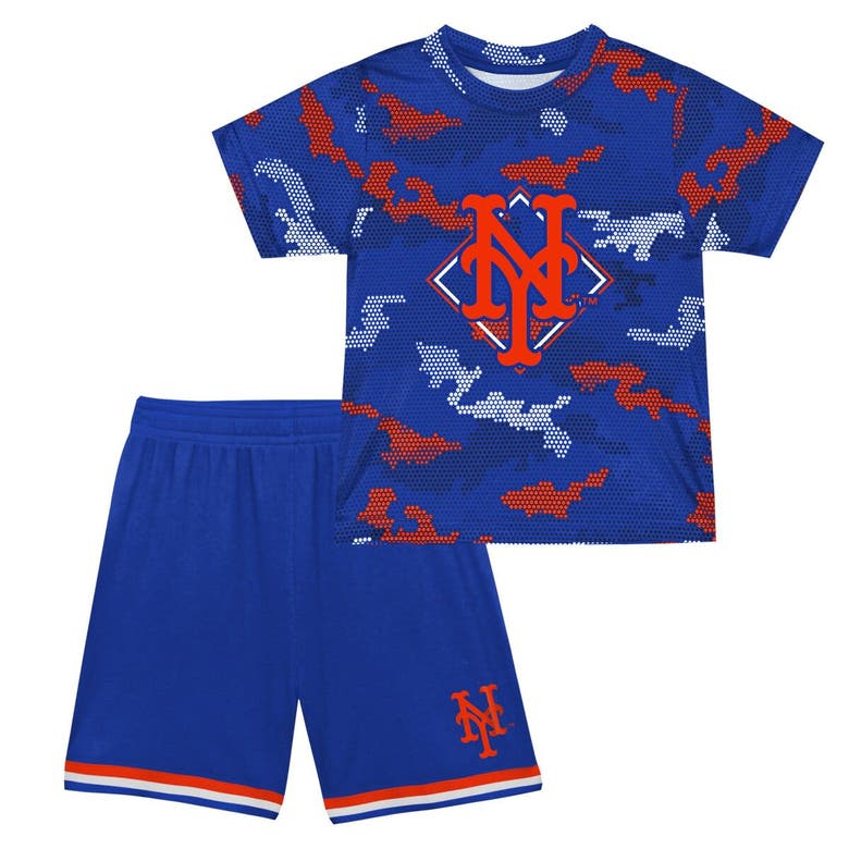 Shop Outerstuff Toddler Fanatics Branded Royal New York Mets Field Ball T-shirt & Shorts Set