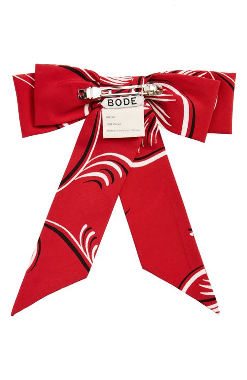 Bode Creeping Begonia Bow Barrette In Red Multi