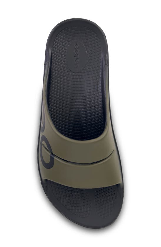 Shop Oofos Ooahh Sport Slide Sandal In Tactical Green