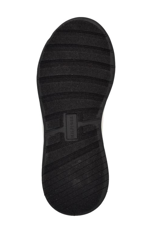 Tommy Hilfiger Twarosa Womens Two Tone Manmade Slip-on Sneakers In Black