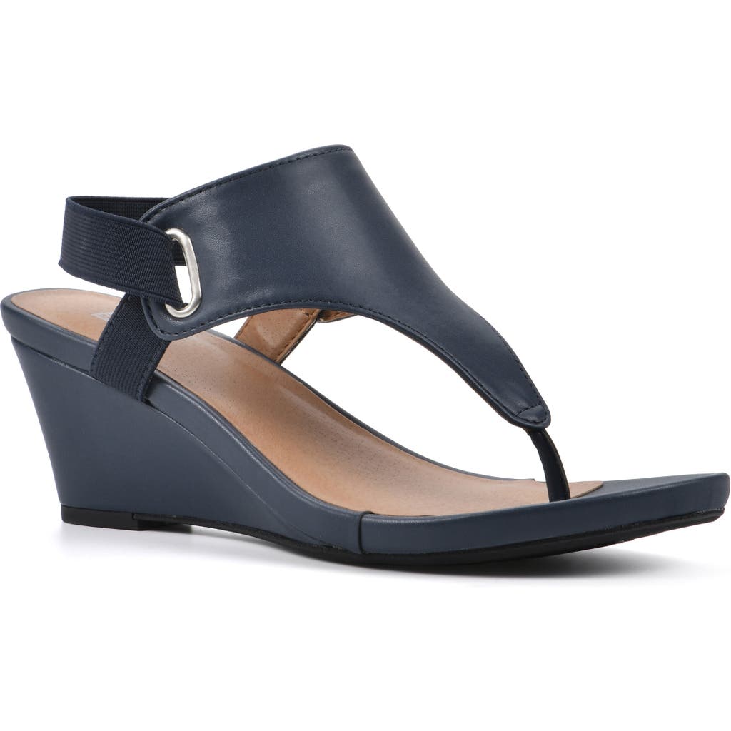White Mountain Footwear All Dres Wedge Sandal In Blue