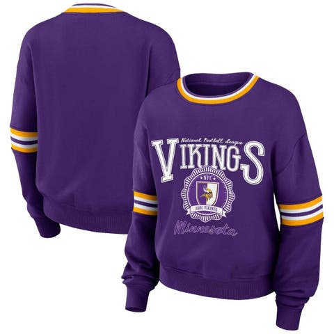 Minnesota Vikings WEAR by Erin Andrews Women's Modest Cropped Pullover  Hoodie - Purple