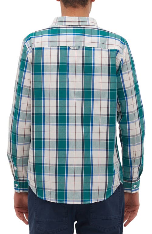 Shop Bench . Tycho Check Button-up Shirt In White Green Blue