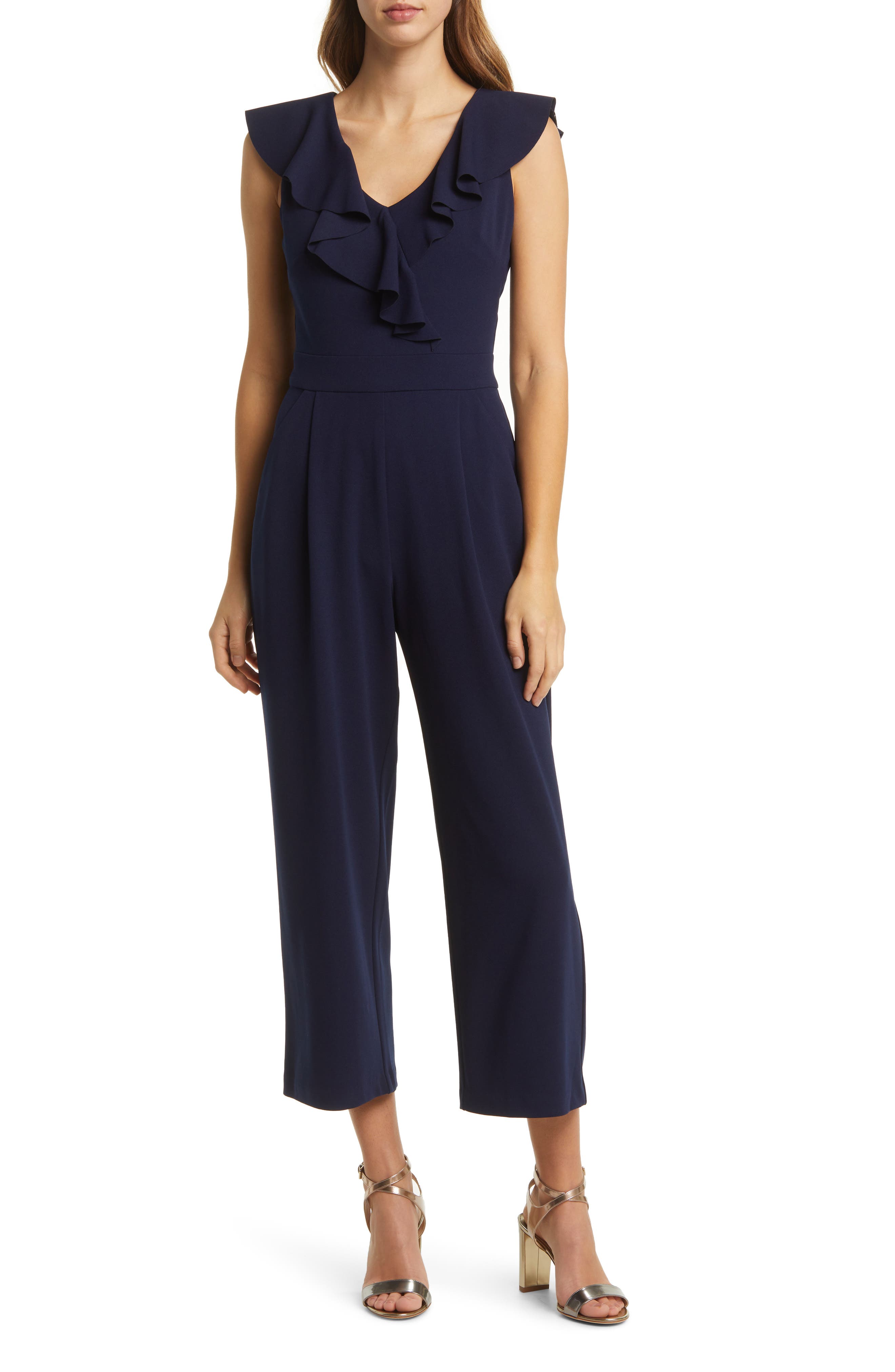 tahari jumpsuit with sleeves