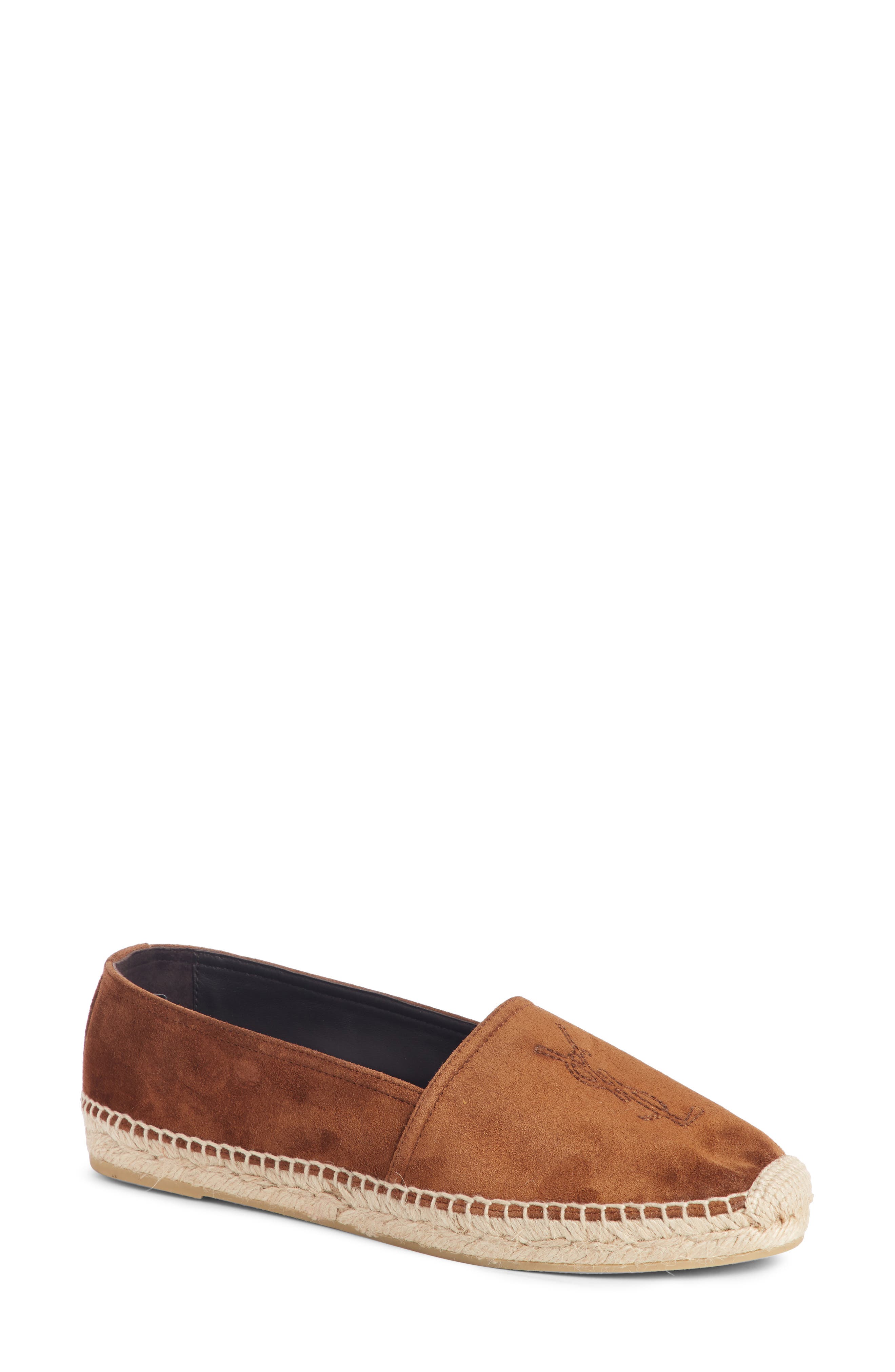 Saint Laurent Ysl Logo Espadrille, Brown