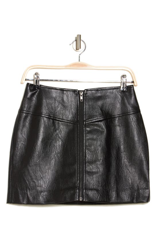 Astr Tracy High Waist Faux Leather Miniskirt In Black