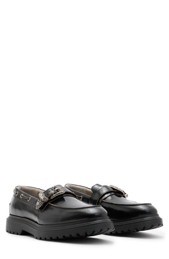 Shop Allsaints Hanbury Lugged Buckle Loafer In Black