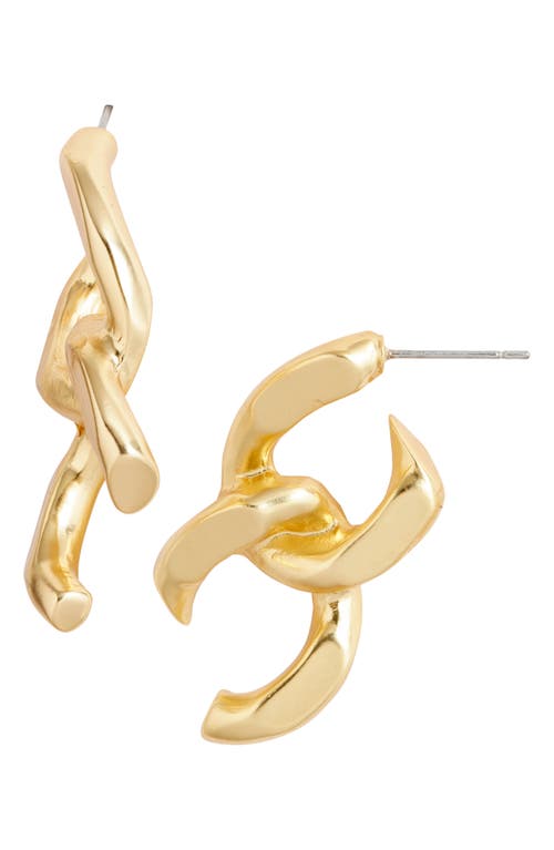 Karine Sultan Double Chunky Curb Link Hoop Earrings in Gold