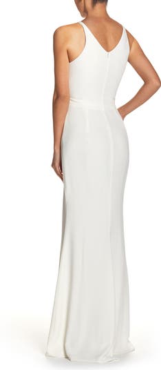 Dress the population iris crepe gown white best sale