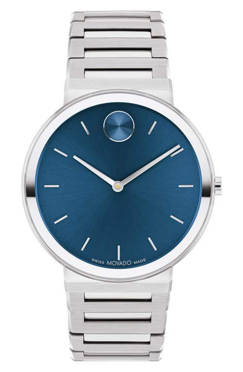 Movado Bold Horizon Bracelet Watch, 40mm in Silver/Blue 