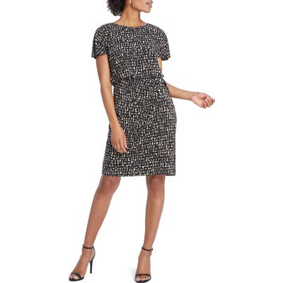Nic+Zoe Letterpress Twist Knit Dress, Black