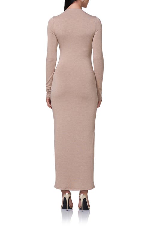 Shop Afrm Juniper Long Sleeve Body-con Dress In Heather Taupe