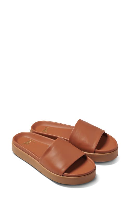 Chick Platform Slide Sandal in Tan/Tan