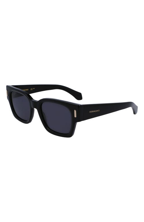Ferragamo Rivets 52mm Square Sunglasses In Black