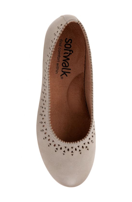 Shop Softwalk ® Selma Cutout Ballet Flat In Grey Nubuck