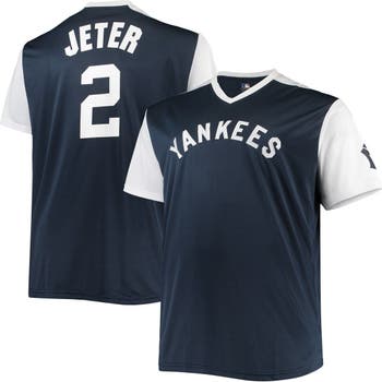 Men's Derek Jeter Navy/White New York Yankees Cooperstown Collection  Replica Player Jersey 