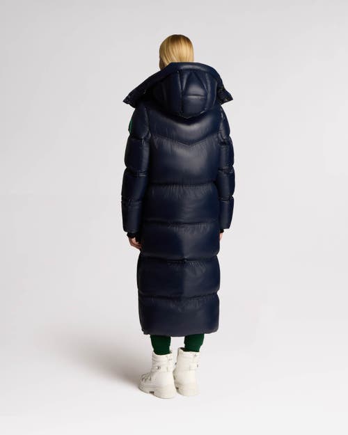 Alpenhaus Meribel Quilted Maxi Puffer With Removable Hood In Midnight