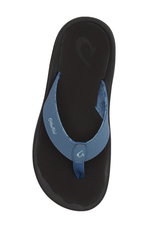 Shop Olukai Ohana Flip Flop In Vintage Blue/black