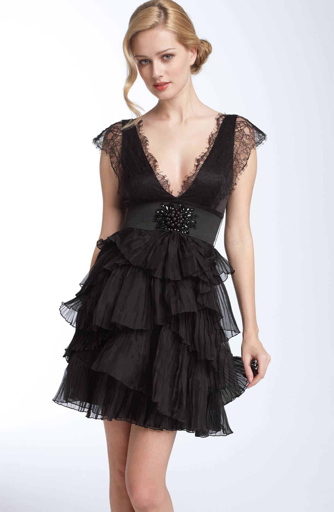 BCBGMAXAZRIA Lace & Organza Party Dress | Nordstrom