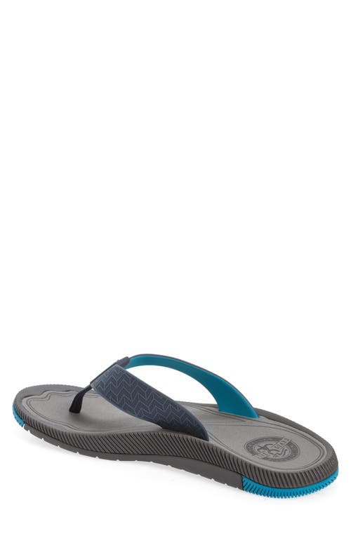 Olukai Awiki Flip Flop In Trench Blue/pavement