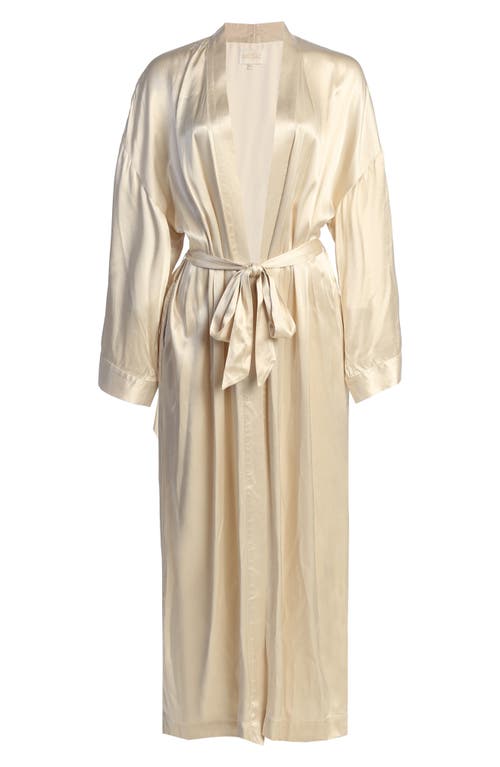 Shop Jluxlabel Forever & Always Satin Robe In Beige