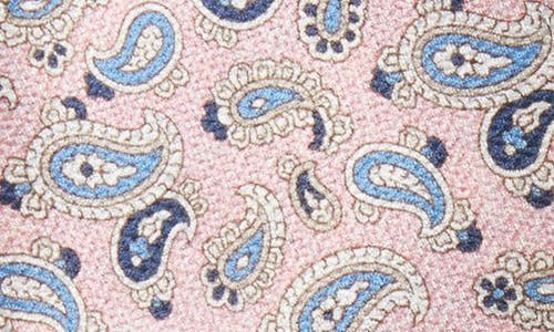 Shop Edward Armah Paisley & Leaf Print Reversible Silk Pocket Circle In Pink