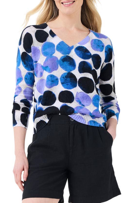 Shop Nic + Zoe Nic+zoe Supersoft Midnight Dot Sweater In Blue Multi