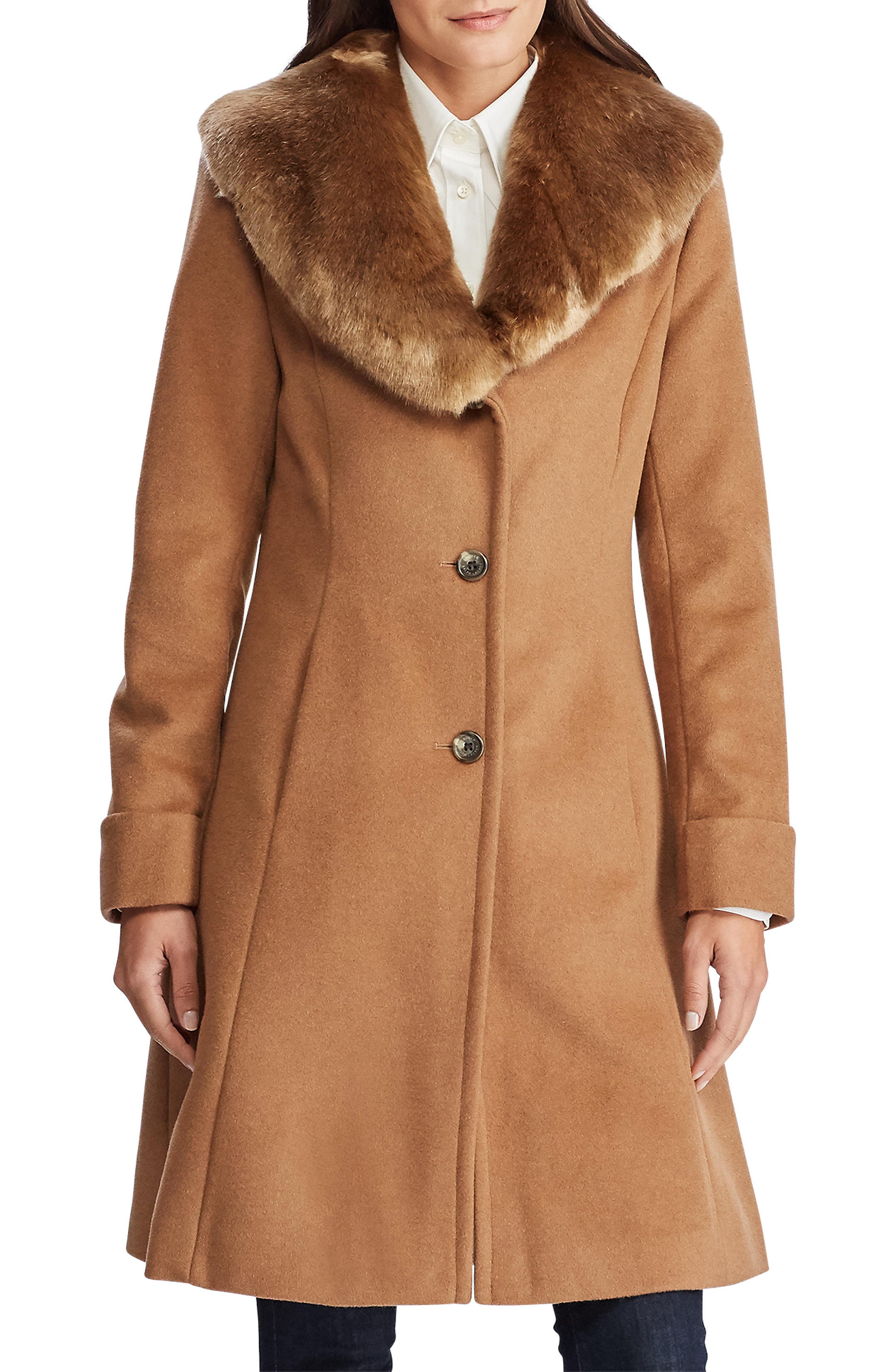 faux fur coat ralph lauren