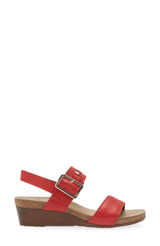 Naot Dynasty Wedge Sandal In Kiss Red Leather