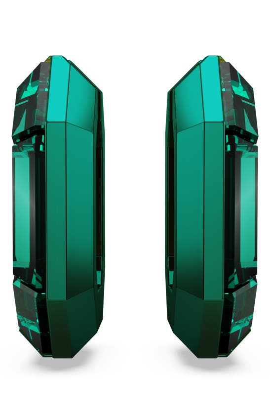 Shop Swarovski Lucent Hoop Earrings In Green