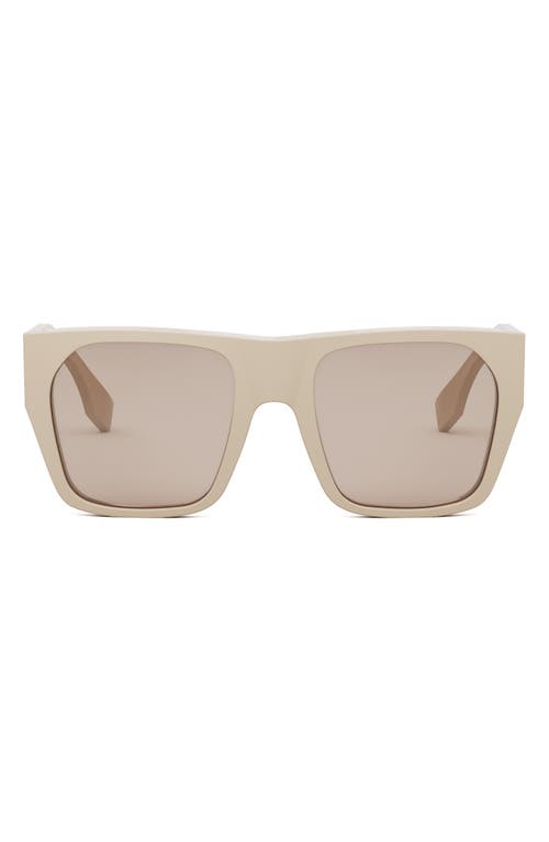Fendi The  Baguette 54mm Square Sunglasses In Shiny Beige/brown