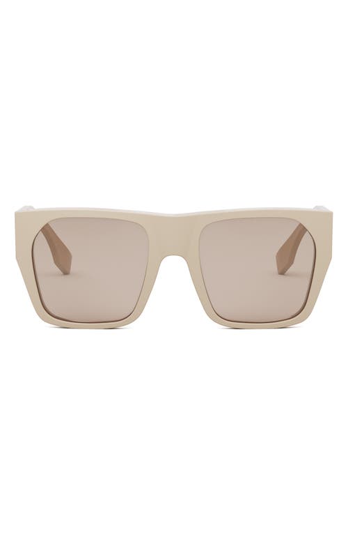 Fendi Baguette Acetate Round Sunglasses In Shiny Beige/brown